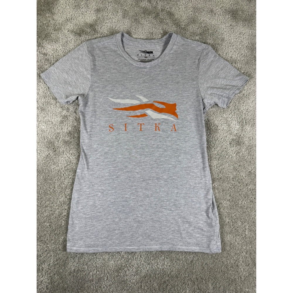 Sitka Gear Womens Small Gray Heather Short Sleeve Graphic Logo T-Shirt 20017